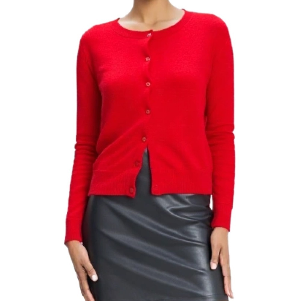 a new day Women's Bright Red Cardigan Size S
